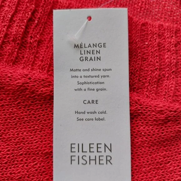 NWT EILEEN FISHER WOMAN 3X Melange Linen Grain Cascading Front Textured Cardigan - Picture 11 of 16